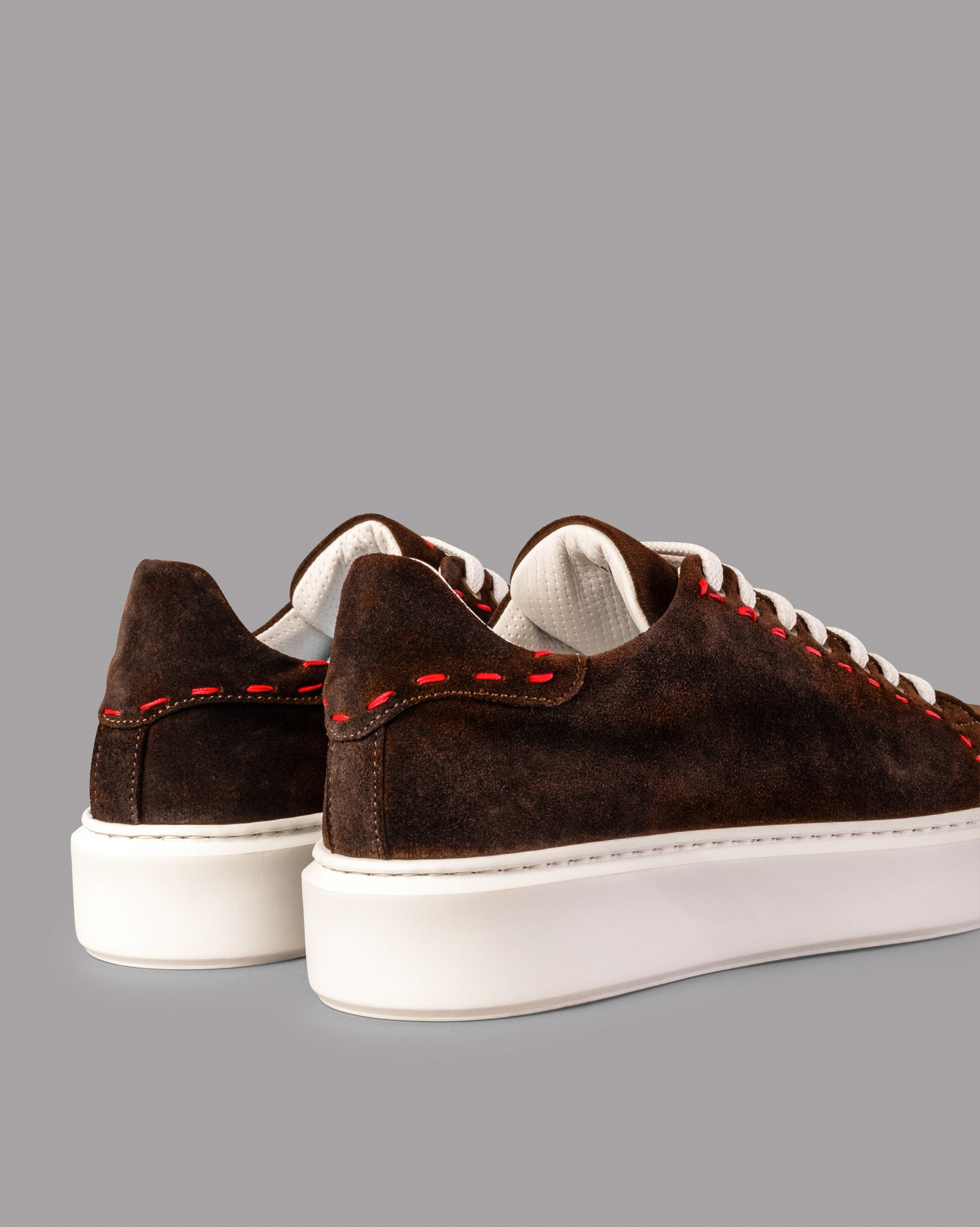 Kiton MENS Stitching Suede Low Top Brown Sneaker Kiton - Taupe Suede Sneaker | Mitchell Stores main image 2