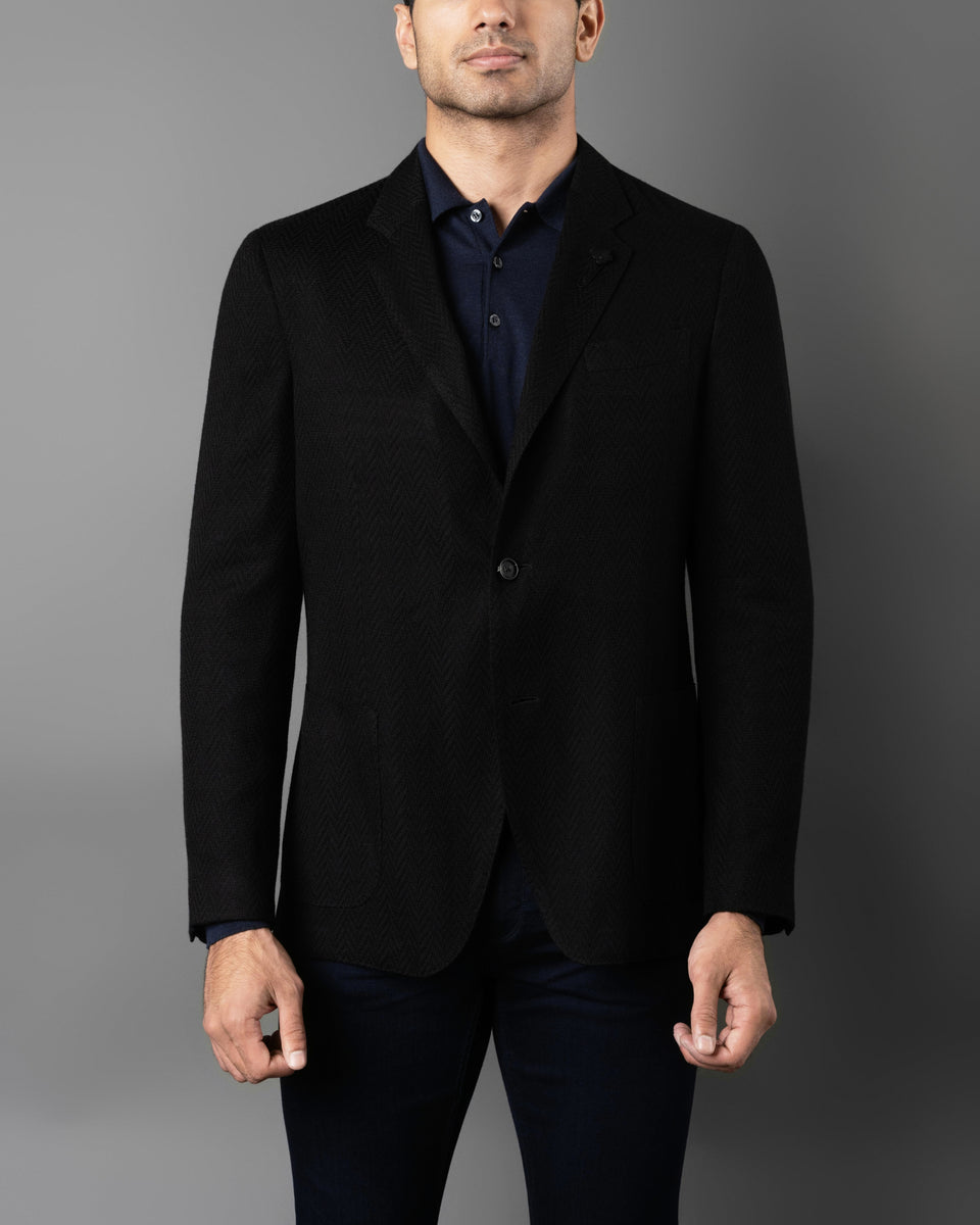 Chevron-Knitted Jacket – Henry Singer