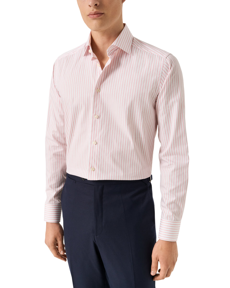 Slim Fit - Striped Signature Twill Shirt – Henry Singer