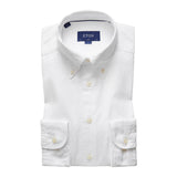Slim Fit - Soft White Cotton-Tencel Shirt