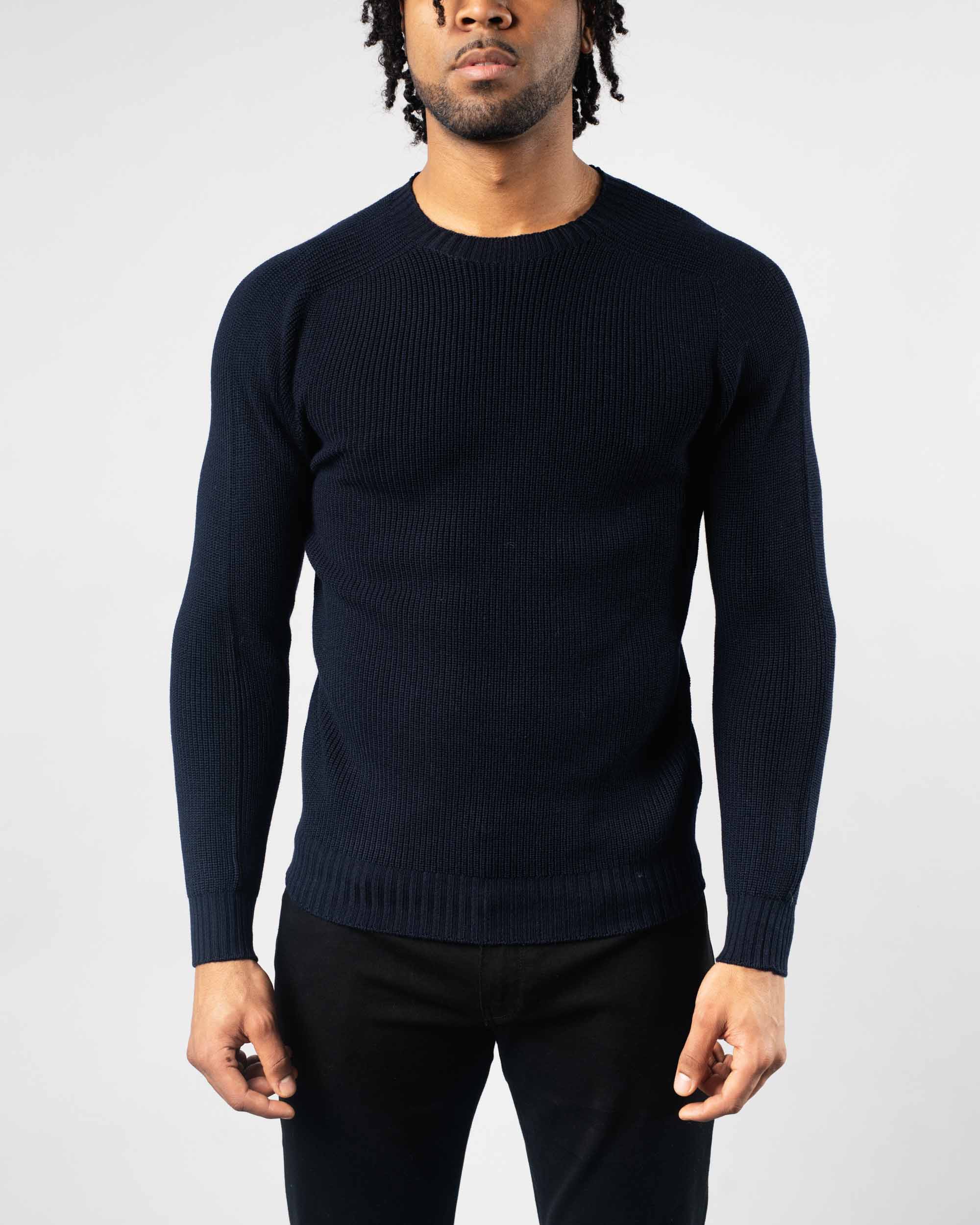 Rain Wool Ribbed Crewneck Sweater – Henry Singer