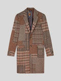 Patchwork Check Wool Overcoat