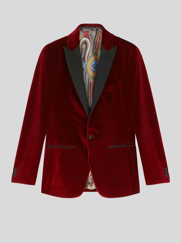 Velvet Jacket with Contrasting Lapels
