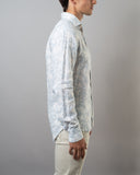 Fitted Body - Floral Print Linen Shirt