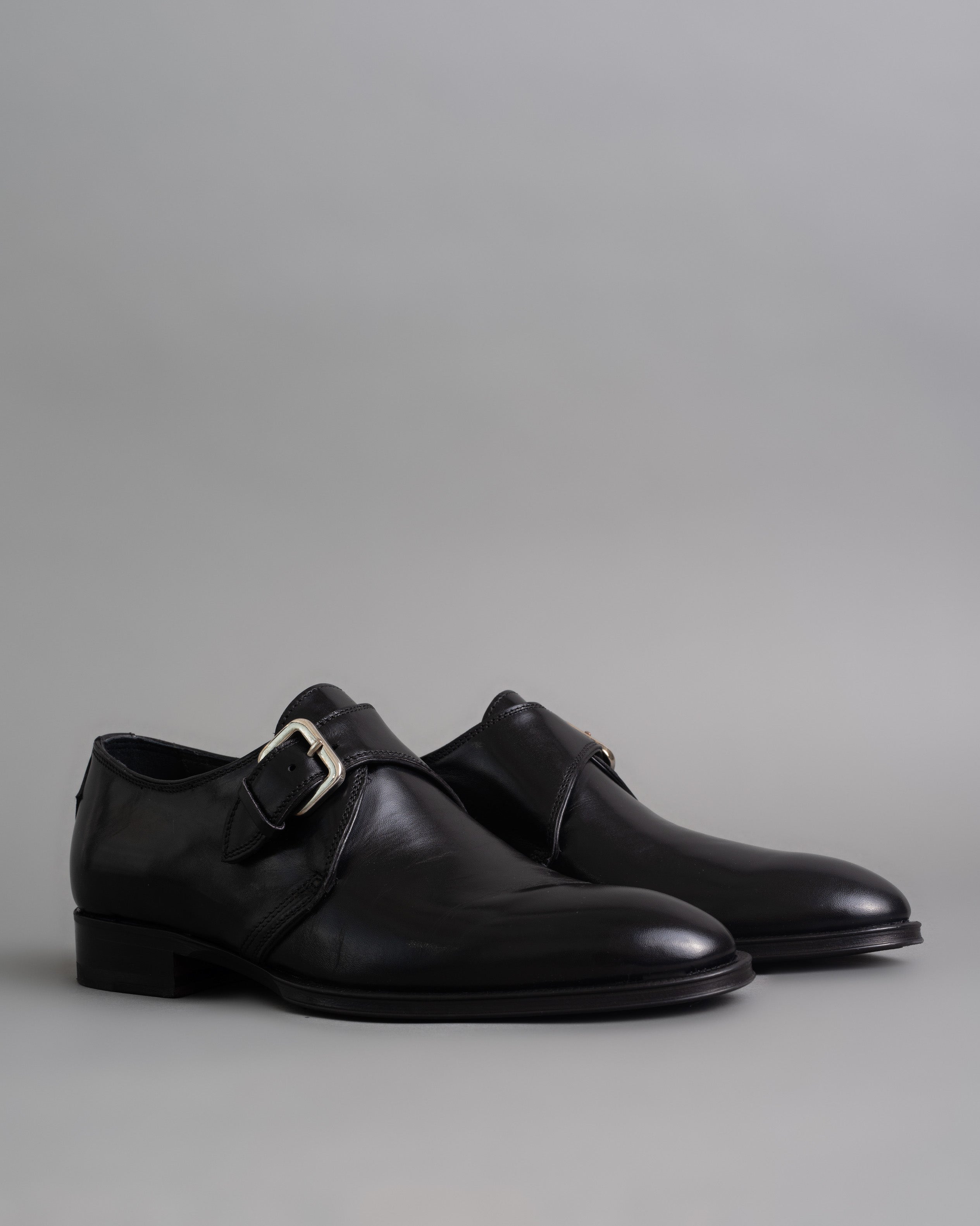 Strap Dress Shoes Black Single Monk Strap Shoes Single Monk Strap
