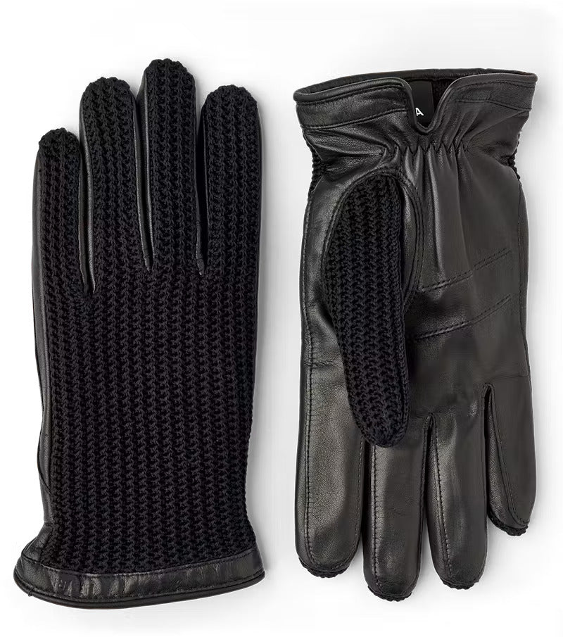 Adam Leather Glove with Crochet Details