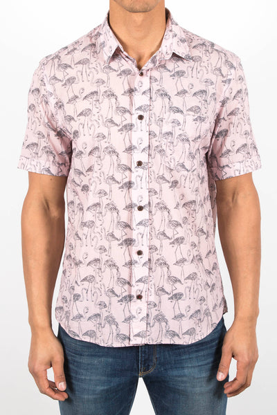 Botanical/Flamingo Patterned Shirt