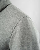 Diagonal Twill Car Coat With Detachable Fur Collar