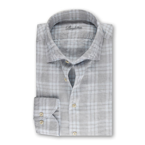 Fitted Body - Checked Linen Shirt